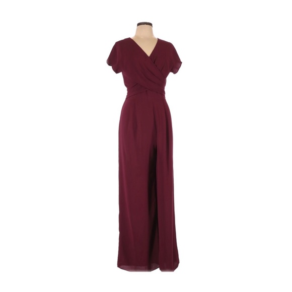 Gal Meets Glam 12 Delaney Cross Over Wrap Jumpsuit - Picture 2 of 9